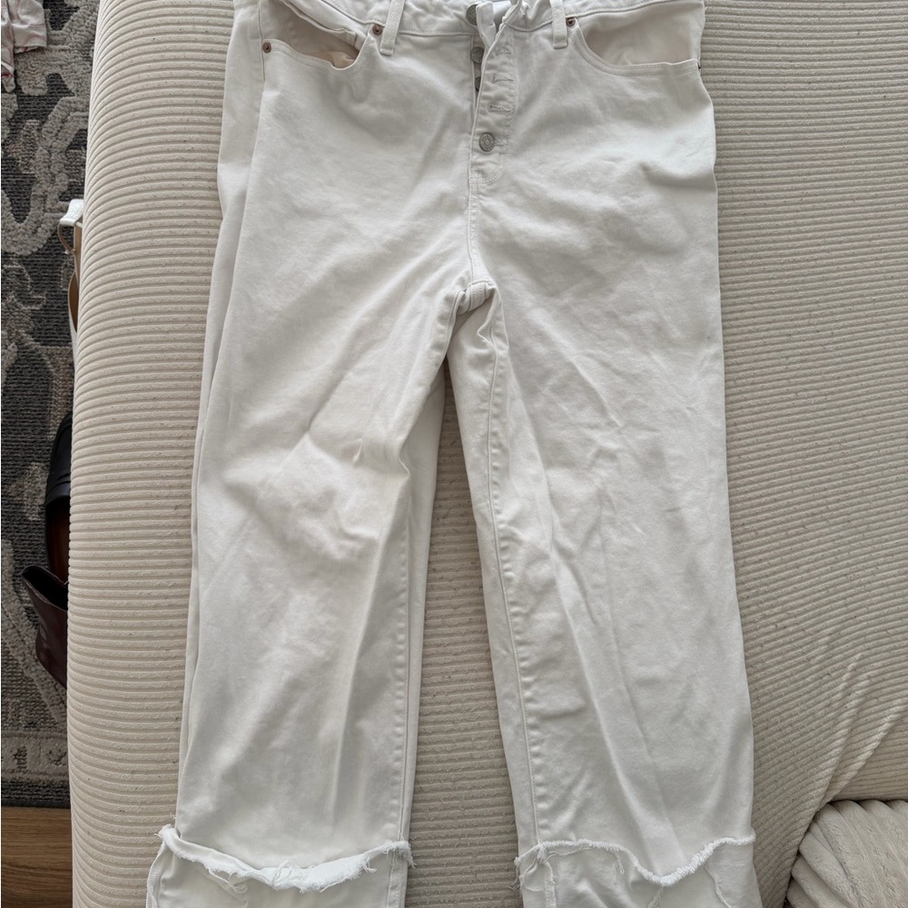 Ava & Viv Women's Straight Leg Jeans - White